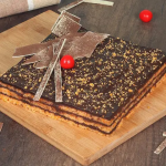 Square Chocolate Truffle Orange Cake