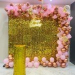 Sequin Panel Golden Balloons Decor